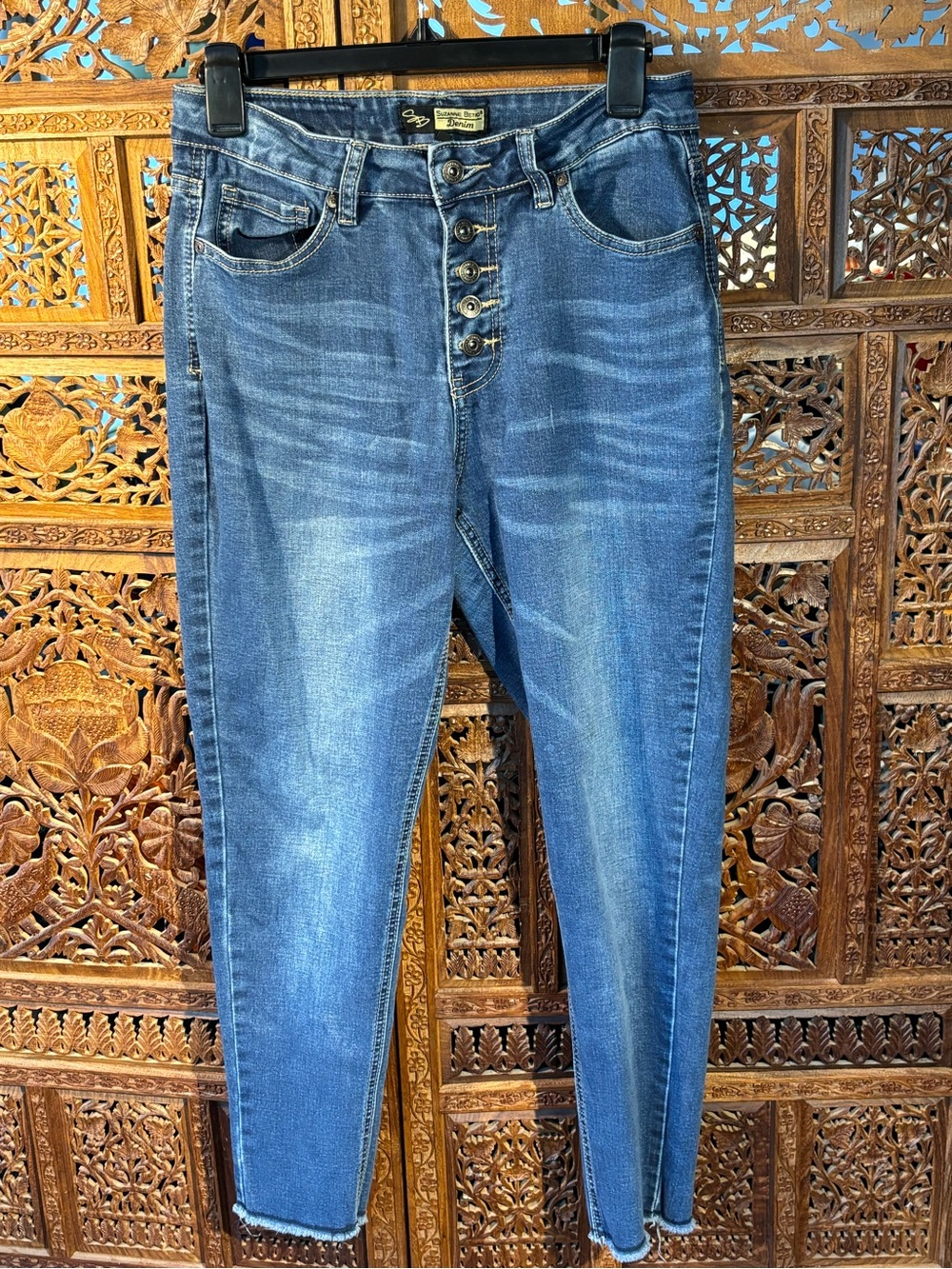 Suzanne Betro Button-Fly Blue Women's Jeans